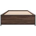 vidaXL Cadre de lit chêne marron 90x190 cm bois d'ingénierie et métal