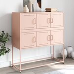 vidaXL Buffet rose 100 5x39x107 cm acier laminé à froid