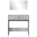 vidaXL Coiffeuse avec miroir gris béton 80x39x80 cm