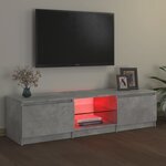 vidaXL Meuble TV avec lumières LED gris béton 140x40x35 5 cm