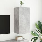 vidaXL Meuble TV mural avec lumières LED gris béton 40 5x35x80 cm