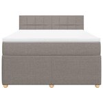 vidaXL Sommier à lattes de lit avec matelas Taupe 160x200 cm Tissu
