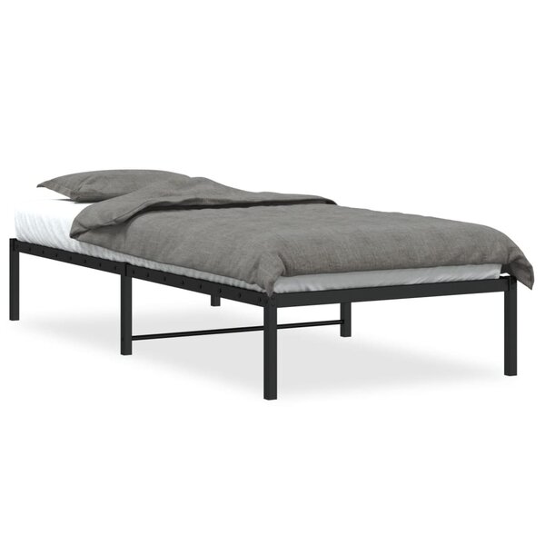 vidaXL Cadre de lit métal noir 90x200 cm