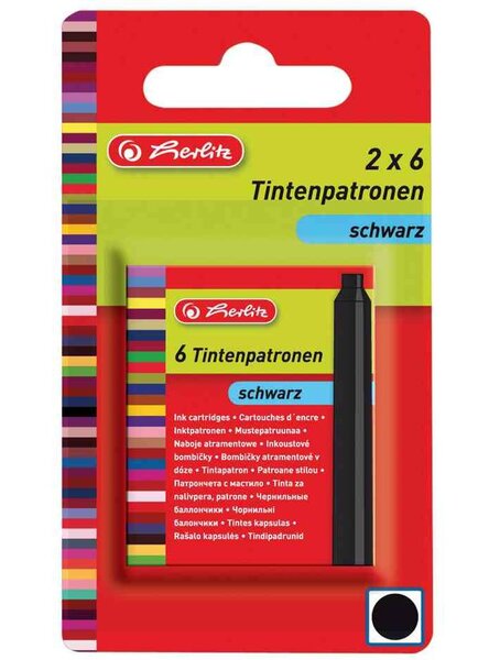 cartouche d'encre, bleu royal, contenu: 2 x 6 pièces HERLITZ