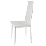 Lot de 6 chaises siège de salon cuisine salle à manger design carré élégant blanc 08_0000172