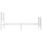 vidaXL Cadre de lit métal avec tête de lit/pied de lit blanc 107x203cm