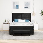 vidaXL Lit à ressorts avec matelas et banc noir 140x200 cm tissu