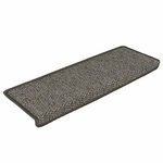 vidaXL Tapis d'escalier autocollants 15 Pièces 65x21x4 cm Gris et beige