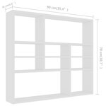 vidaXL Étagère murale Blanc 90x16x78 cm Bois d’ingénierie
