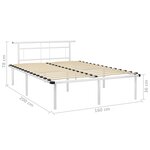 vidaXL Cadre de lit Blanc Métal 160x200 cm