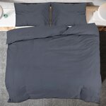 vidaXL Ensemble de housse de couette Anthracite 155x220 cm Coton
