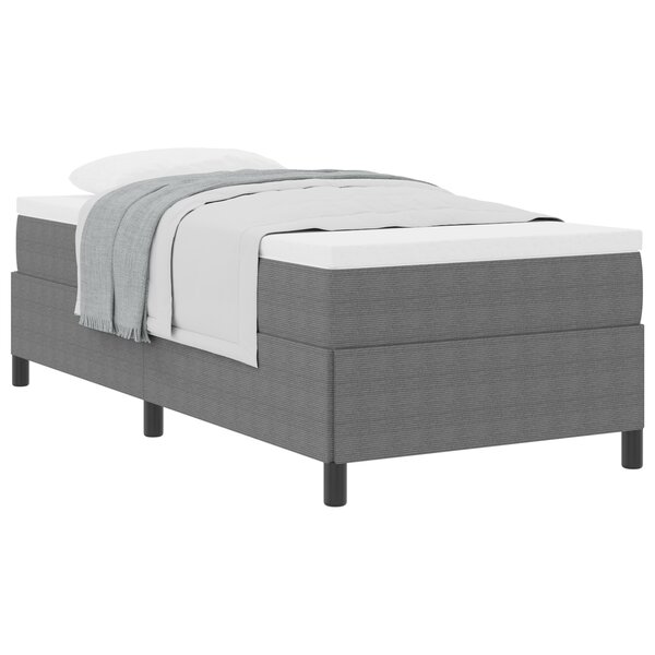 vidaXL Cadre de lit Gris clair 90x200 cm Tissu en velours côtelé