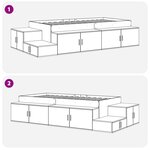 vidaXL Lit de rangement blanc 90x200 cm