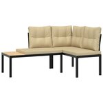 vidaXL Bancs de jardin avec coussins lot de 2 acier enduit de poudre