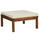 vidaXL Salon de jardin 6 Pièces avec coussin crème Bois d'acacia solide