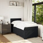 vidaXL Sommier à lattes de lit avec matelas noir simple velours