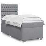 vidaXL Sommier à lattes de lit et matelas Gris clair 90x190 cm Tissu