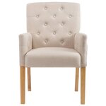 vidaXL Chaises à manger avec accoudoirs lot de 4 beige tissu
