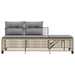 vidaXL Salon de jardin d'angle avec coussins 3Pièces mélange beige rotin
