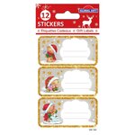 12 étiquettes adhésives de Noël - Oursons de Noël