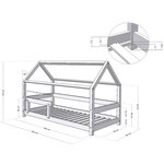 Lit cabane enfant TERY 90 x 180 verni