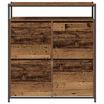 vidaXL Cabinet à chaussures avec 4 tiroirs à rabat en bois ancien 100x34x112 cm