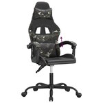 vidaXL Chaise de jeu Noir et camouflage Similicuir