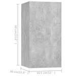 vidaXL Ensemble de meubles TV 6 Pièces Gris béton Bois d'ingénierie