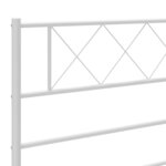 vidaXL Cadre de lit métal avec tête de lit/pied de lit blanc 200x200cm