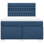 vidaXL Sommier à lattes de lit avec matelas Bleu 140x190 cm Tissu