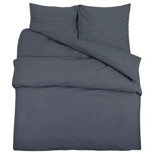 vidaXL Ensemble de housse de couette Anthracite 260x240 cm Coton