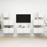 vidaXL Ensemble de meubles TV 7 Pièces Blanc Bois d'ingénierie