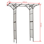 Nature Arche de jardin Métal 114x66x232 cm Noir
