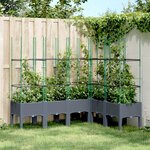 vidaXL Jardinière avec treillis gris 160x120x142 5 cm PP