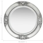 vidaXL Miroir mural style baroque 50 cm Argenté