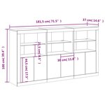 vidaXL Buffet avec lumières LED noir 181 5x37x100 cm