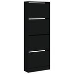 vidaXL Armoire à chaussures noir 60x21x163 5 cm bois d'ingénierie