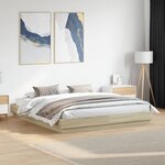vidaXL Cadre de lit avec LED sans matelas chêne sonoma 200x200 cm