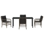 vidaXL Ensemble de Salle à Manger de Jardin de 5 Pièces avec Coussins en Rattan Poly Gris