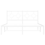 vidaXL Cadre de lit métal sans matelas et tête de lit blanc 135x190 cm