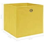 vidaXL Boîtes de rangement 10 Pièces Jaune 32x32x32 cm Tissu
