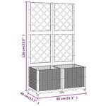 vidaXL Jardinière avec treillis Marron 80x40x136 cm PP
