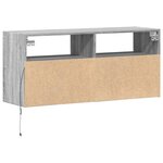 vidaXL Meuble TV mural avec lumières LED sonoma gris 100x31x45 cm