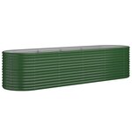 vidaXL Lit surélevé de jardin Acier enduit de poudre 296x80x68 cm Vert