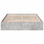 vidaXL Cadre de lit avec tiroirs sans matelas gris béton 150x200 cm