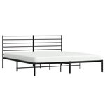 vidaXL Cadre de lit métal avec tête de lit noir 183x213 cm