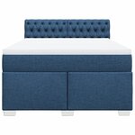 vidaXL Sommier à lattes de lit avec matelas Bleu 140x190 cm Tissu