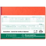 Piqûre 25x38cm Comptabilité Associations Journal des Recettes Dépenses 80p EXACOMPTA