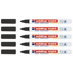 Marqueur Craie Liquide 4085 Noir Pointe Fine 1-2 mm x 5 EDDING
