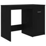 Bureau table poste de travail meuble d'ordinateur informatique étude 100 x 50 x 76 cm bois d’ingénierie noir 02_0023888